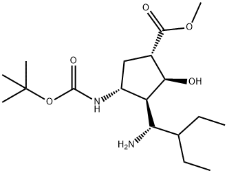 (1S,2S,3S,4R)-मिथाइल 3-((R)-1-aMino-2-ethylbutyl)-4-(tert-butoxycarbonylaMino)-2-hydroxycyclopentanecarboxylate