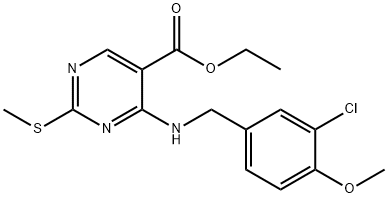 (5-PyriMidinecarboxylicacid, 4-[[(3-chloro-4-Methoxyphenyl)Methyl]aMino]-2-(Methylthio)-, इथाइल एस्टर)