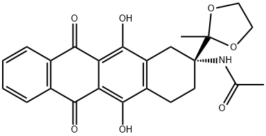 (R)-N-(5,12-Dihydroxy-2-(2-methyl-1,3-dioxolan-2-yl)-6,11-dioxo-1,2,3,4,6,11-hexahydrotetracen -2-yl) एसिटामाइड