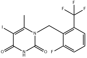 1-[2-फ्लोरो-6-(trifluoromethyl)benzyl]-5-iodo-6-methylpyrimidine-2,4(1H,3H)-डियोन