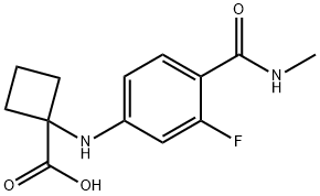 1-((3-fluoro-4-(methylcarbamoyl) phenyl) amino) cyclobutanecarboxylic acid