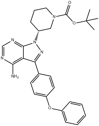 1-Piperidinecarboxylic एसिड, 3-[4-aMino-3-(4-phenoxyphenyl)-1H-pyrazolo[3,4-d]pyriMidin-1-yl]-, 1,1-diMethylethyl ester, (3R)