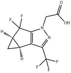 1H-Cyclopropa[3,4]cyclopenta[1,2-c]pyrazole-1-एसिटिक एसिड, 5,5-difluoro-3b,4,4a,5-tetrahydro-3-(trifluoromethyl)-, (3bS,4aR -