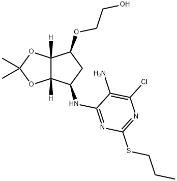 2-(((3aR,4S,6R,6aS)-6-((5-amino-6-chloro-2-(propylthio)pyrimidin-4-yl)amino)-2,2-dimethyltetrahydro-3aH-cyclopenta[ d][1,3]dioxol-4-yl)oxy)इथानोल