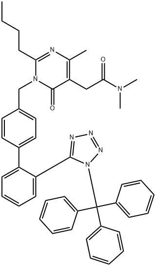 2-Butyl-1,6-dihydro-N,N,4-trimethyl-6-oxo-1-[[2'-[1-(triphenylmethyl)-1H-tetrazol-5-yl][1,1'- biphenyl]-4-yl]मिथाइल]-5-pyrimidineacetamide