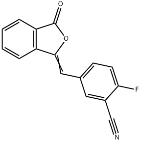 2-फ्लोरो-5-[(3-oxo-1(3H)-isobenzofuranylidene)मिथाइल]-बेन्जोनिट्रिल