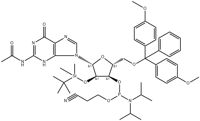 2'-O-[(tert-butyl)dimethylsilyl]-N-acetylguanosine-3'-(2-cyanoethyl-N,N-diisopropyl) phosphoramidite
