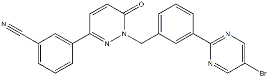 3-(1-(3-(5-bromopyrimidin-2-yl)benzyl)-6-oxo-1,6-dihydropyridazin-3-yl) बेन्जोनिट्रिल