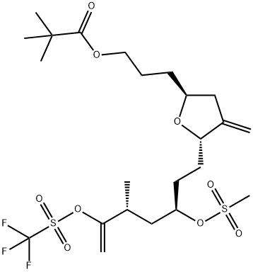 3-((2S,5S)-5-((3R,5R)-5-Methyl-3-((methylsulfonyl)oxy)-6-(((trifluoromethyl) sulfonyl)oxy)hept-6-en-1- yl)-4-methylenetetrahydrofuran-2-yl) propyl pivalate