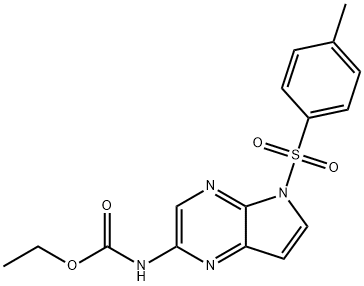 कार्बामिक एसिड, N-[5-[(4-methylphenyl) sulfonyl]-5H-pyrrolo[2,3-b]pyrazin-2-yl]-, इथाइल एस्टेट