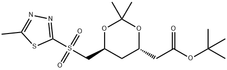 D-erythro-Hexonic एसिड, 2,4,6-trideoxy-3,5-O-(1-methylethylidene)-6-[(5-methyl-1,3,4-thiadiazol-2-yl) sulfonyl]- , 1,1-डाइमाइथाइल एस्टर