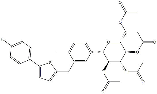 D-Glucitol, 1,5-anhydro-1-C-[3-[5-(4-fluorophenyl)-2-thienyl]Methyl]-4-Methylphenyl]-, tetraacetate, (1S)- (9CI)