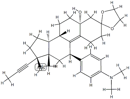 Estr-9-en-3-one, 11-[4-(dimethylamino)phenyl]-5,17-dihydroxy-17-(1-propynyl)-, चक्रीय 1,2-ethanediyl acetal, (5a,11b,17b -