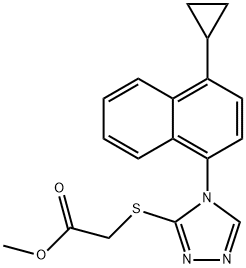 मिथाइल 2-((4-(4-cyclopropylnaphthalen-1-yl)-4H-1,2,4-triazol-3-yl)थियो) एसीटेट