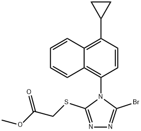 मिथाइल 2-(5-broMo-4-(4-cyclopropylnaphthalen-1-yl)-4H-1,2,4-triazol-3-ylthio) एसीटेट