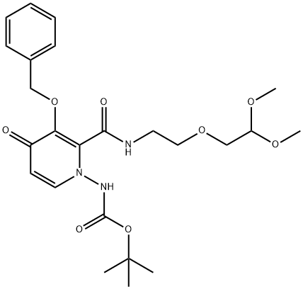 N-[2-[[[2-(2,2-dimethoxyethoxy)ethyl]amino]carbonyl]-4-oxo-3-(phenylmethoxy)-1(4H)-pyridinyl]-Carbamic एसिड 1,1-dimethylethyl ester