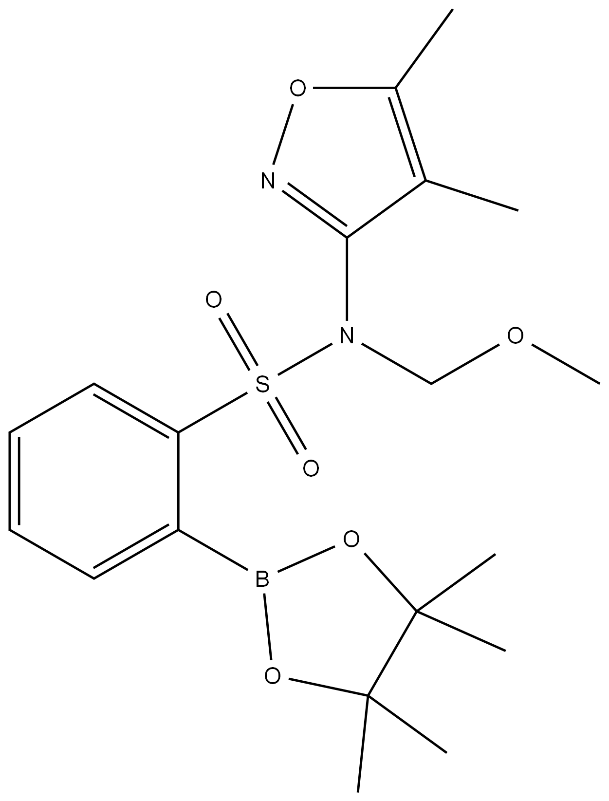 N-(4,5-dimethylisoxazol-3-yl)-N-(methoxymethyl)-2-(4,4,5,5-tetramethyl-1,3,2-dioxaborolan-2-yl) बेन्जेनेसल्फोनामाइड