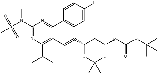 tert-Butyl 6-[(1E)-2-[4-(4-fluorophenyl)-6-(1-methylethyl)-2-[methyl(methylsulfonyl)amino]-5-pyrimidinyl]ethenyl]-2,2- dimethyl-1,3-dioxane-4-एसीटेट